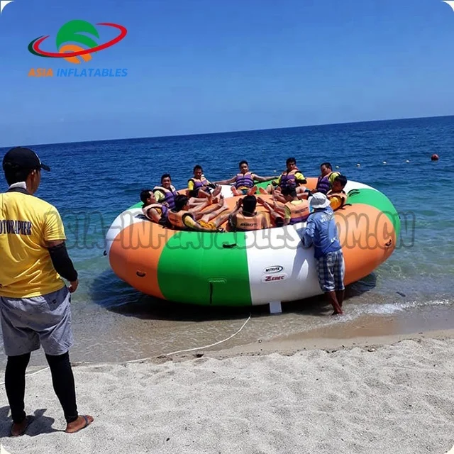 High Quality Crazy Towable Game Water Ride Spinning Games UFO Inflatable Disco Boat For Water Entertainment