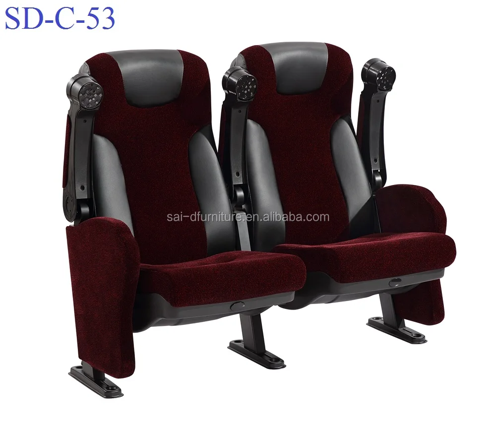 
SD-C-53 Theater Room Chair Furniture Push Back Vip Cinema Seating With Cup Holder 
