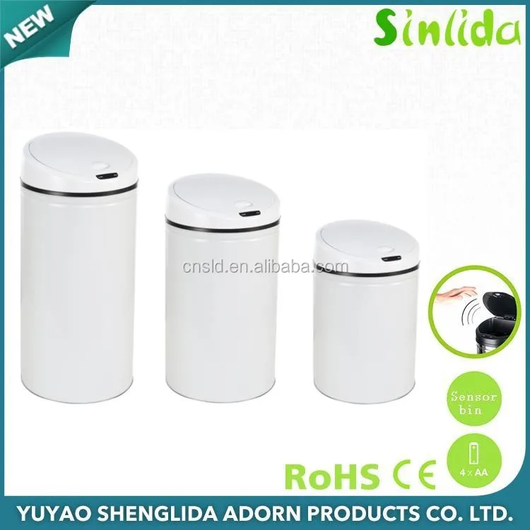 Круглая мусорная корзина из нержавеющей стали с белым красным черным серебристым инфракрасным датчиком автоматическая электронная 30L40L50L60L