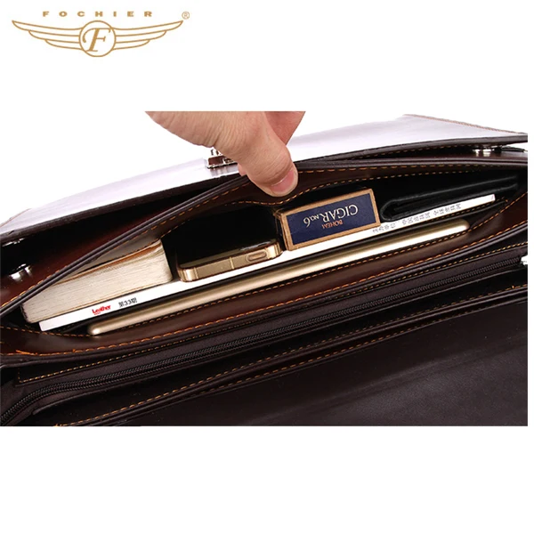 High Quality PU Business Men Leather Briefcase With Coded Lock