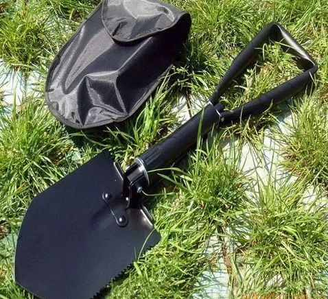 Multifunction Military Folding Shovel with Carrying Pouch Multi Purpose Tactical Army Trench Shovel Survival Steel
