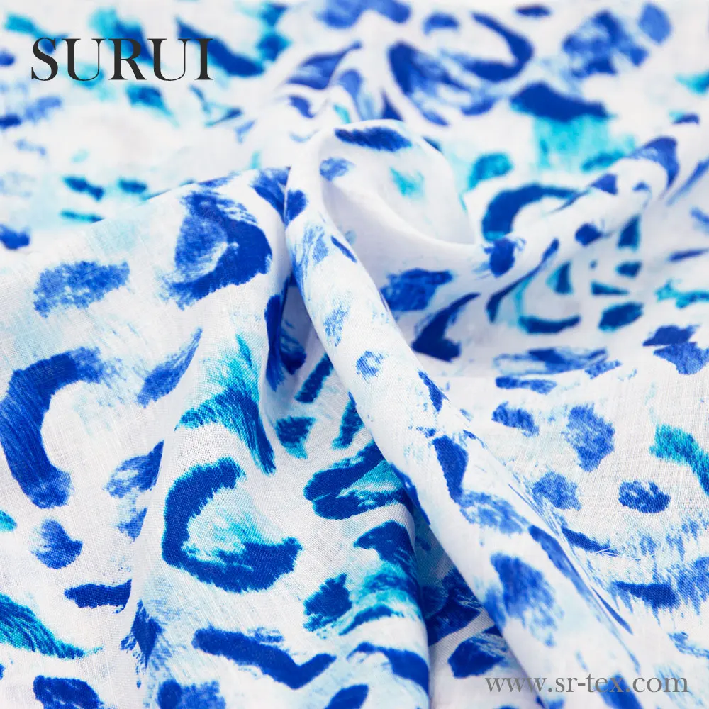 China supplier 100% linen digital printed fabric for garment