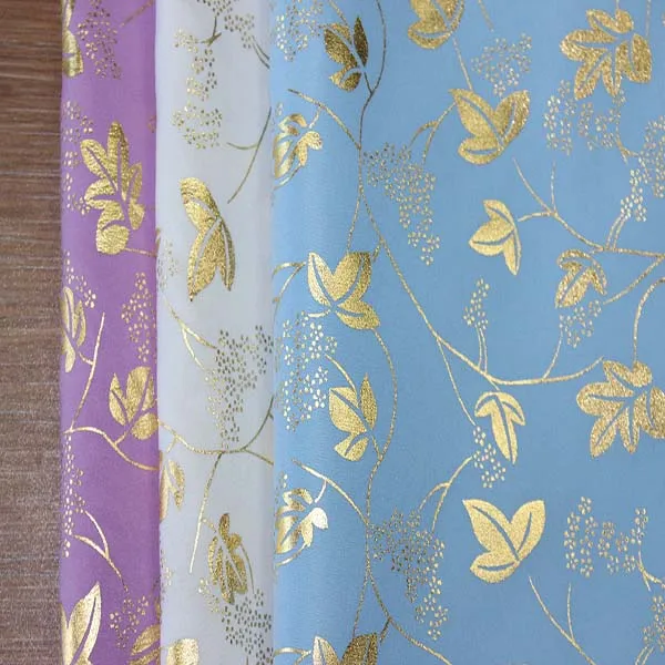 New 2018 gold foil print micro peach fabric for Africa market