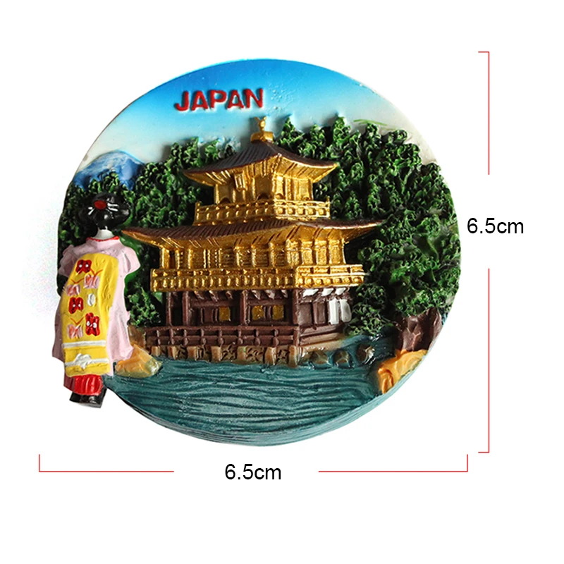 Limited Promotion polyresin Japan  Building round soft fridge magnet