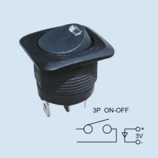 6А. 125 В 3 P ON-OFF Черный Rocker Switch for electron KCD1-101N/105E