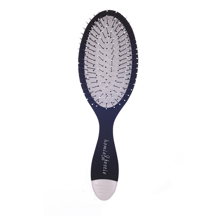 EUREKA DS2359T-B Black Detangling Paddle Message Hair Brush 0.7mm Nylon pins Self Cleaning Hair Brush With Small Cleaner