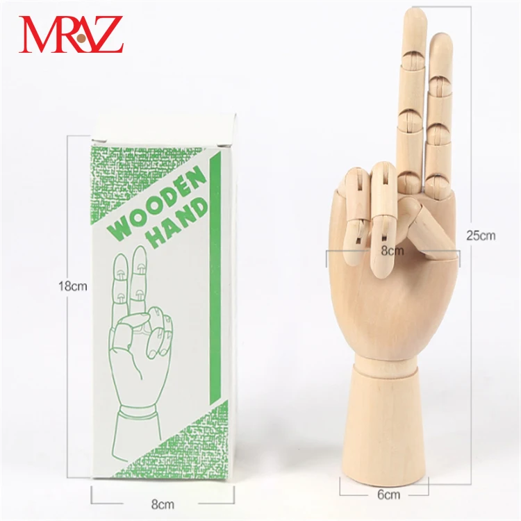 
handmade natural unique drawing very young wood articulated manikin hand 