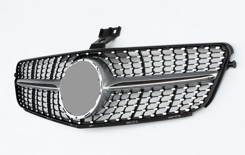 For W204 Diamond front grill ABS Material grille for C Class 2007-2014 Replacement front grille front bumper