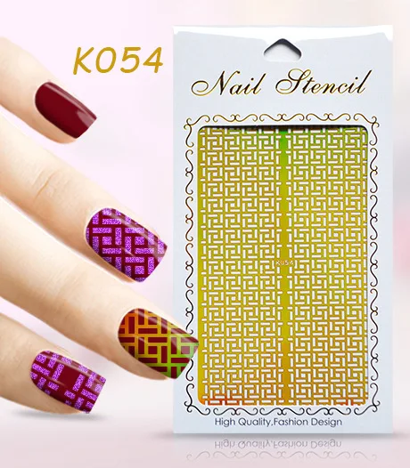 plastic templates airbrush design nail art stencil sticker