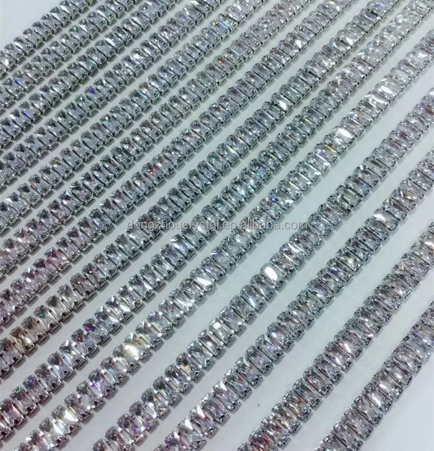 
Rectangle rhinestone cup chain for clothing trimming  (60799388086)