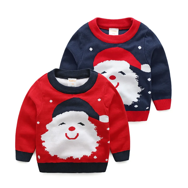 
wholesale christmas jumpers, christmas pullover baby sweater, christmas round neck knitwear for children 