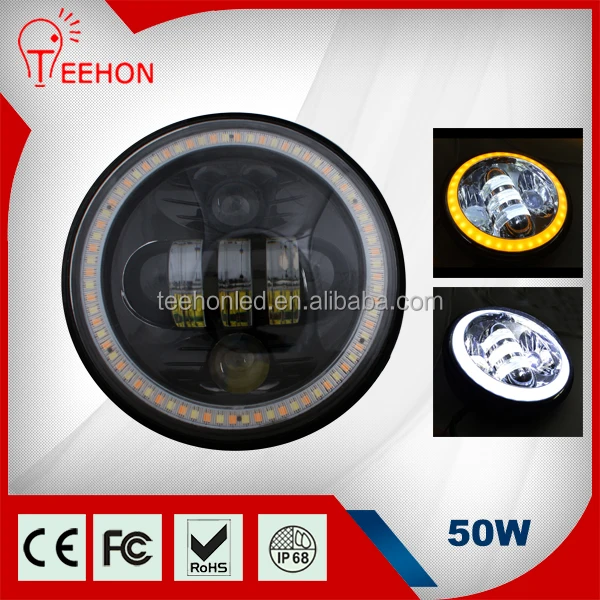 Teehon 12 В 24 В 50 Вт 5.75 мотоцикл из светодиодов авто фара для Harley