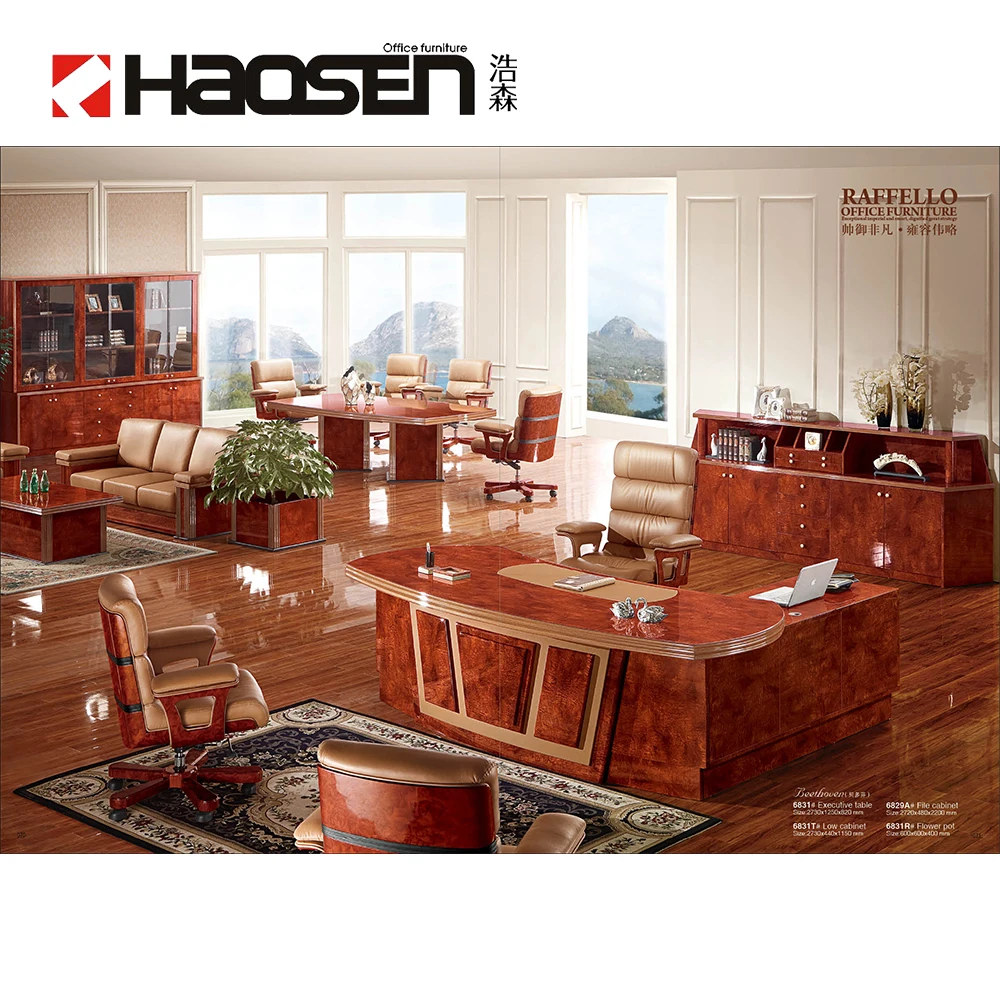 Rolls 6831 2018 Latest comfortable walnut luxury high class executive office desk