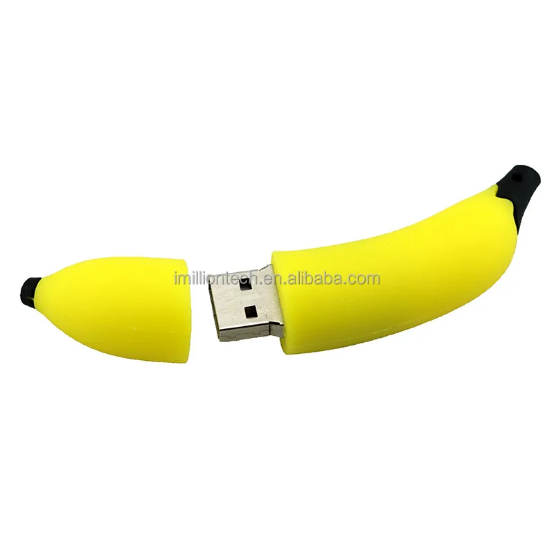 small Cartoon Silicone Simulation Food Fruit Banana PVC USB Flash Drive U Disk 32GB