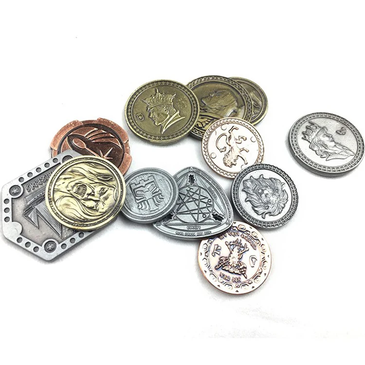 Wholesale Custom Cheap Professional High Quality Metal Game Blank Token Trolley Coin for Board Game