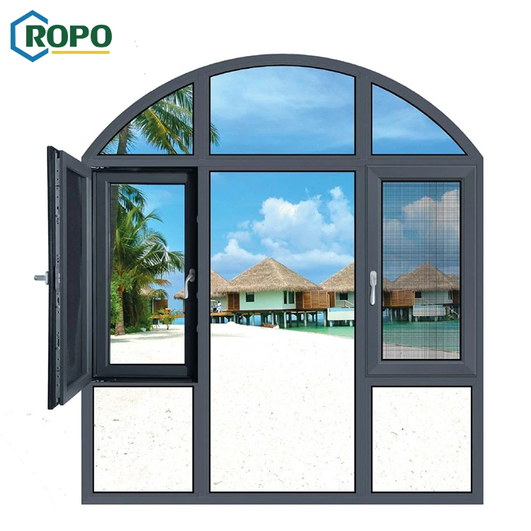 AS2208 AS2047 Arch Fixed Size Curve Aluminum French European Home House Windows