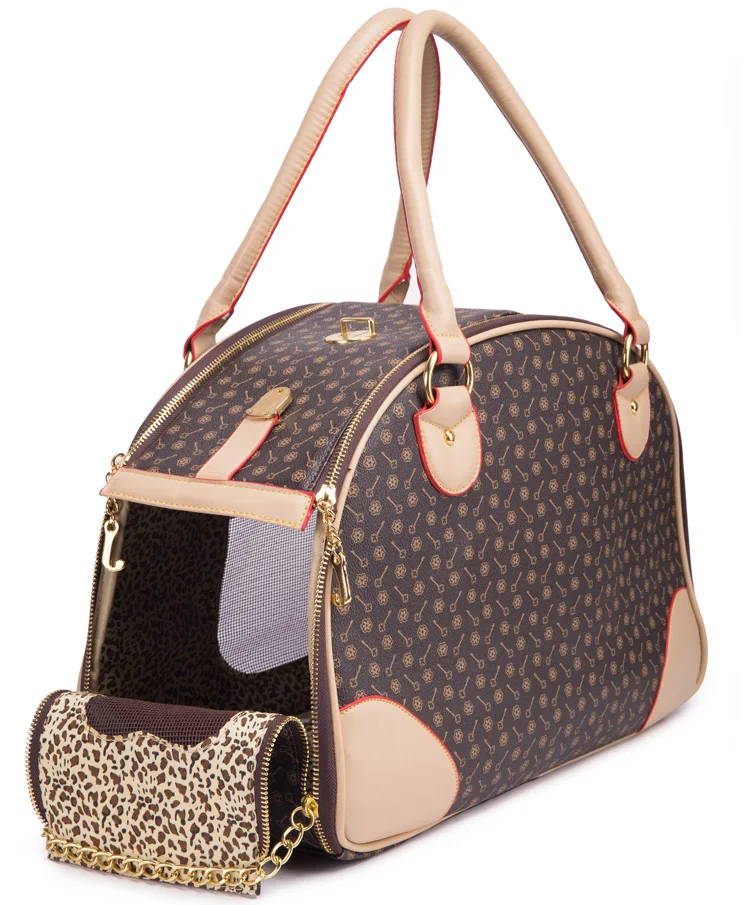 Wholesale fashion luxury custom canvas small pet dog cat travel sling carrier bag handbag bag