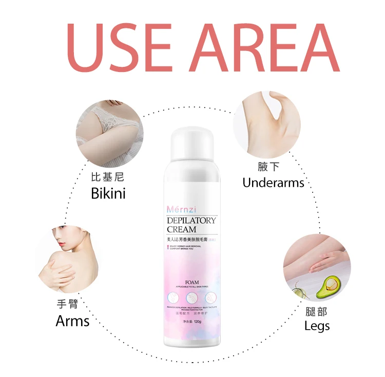 
Manufactory Hair remover cream treatment depilatory foam body hair removal spray for woman or man 