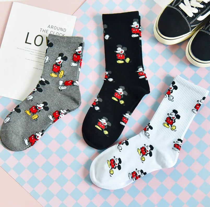 
New female tube socks Korean version school mouse cute teen girls personality cartoon socks 