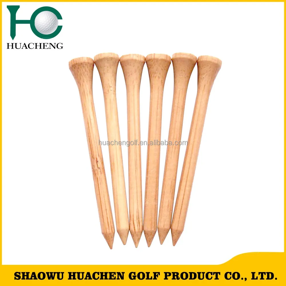 Длинные тенниски для гольфа из натурального дерева/бамбука, Размер 2 3/4 дюйма, с принтом логотипа