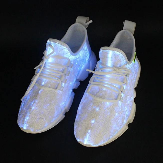 Fiber Optic Design USB Rechargeable Led Light Running Shoes Led Light up Kids Shoes EVA PU Cotton Fabric Elastic Band Spider Man