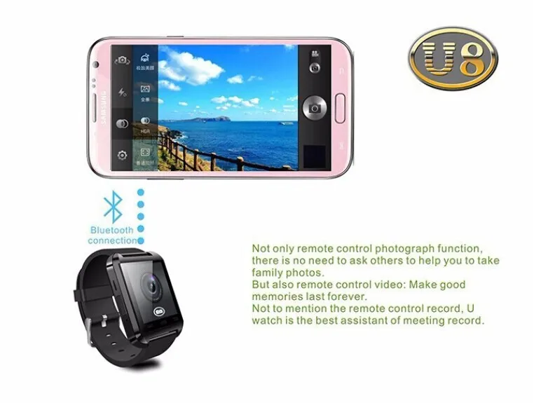 2017 Мода Новый Белый Удаленной Камеры Смарт-Наручные Часы