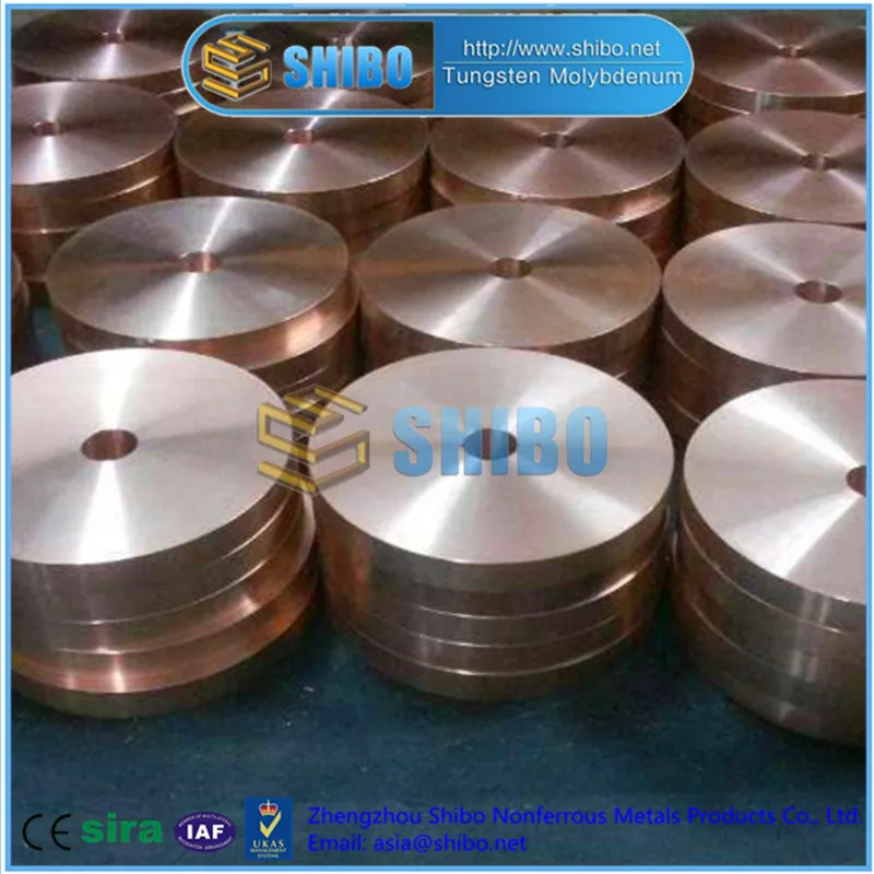 Professional Manufacturer CuW70 polished Tungsten Copper Alloy Disc