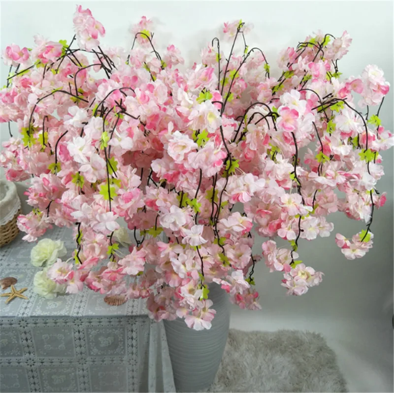 Manufacturer wholesale silk artificial cherry blossom branches for wedding decoration