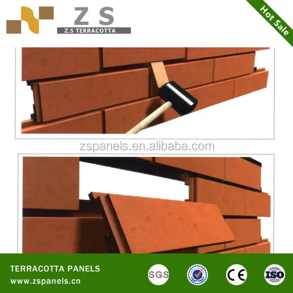 Dry hanging system fasade clinker full body split tile series,Decoration Clay material klinker facade tile, building clay tiles