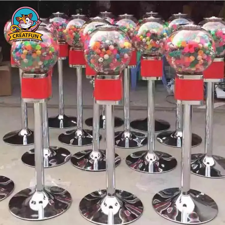 New new prize game coin gumball bouncing machine candy dispenser bounce ball sprial gum capsule vending machines