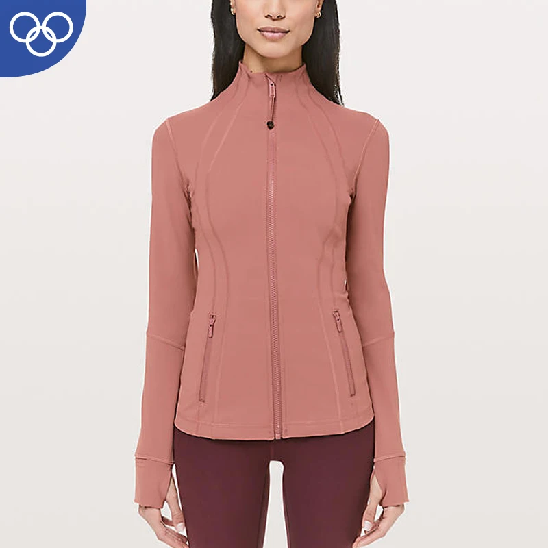 Women active wear custom sublimation print 100% cotton athletic gym fitness sports running jacket