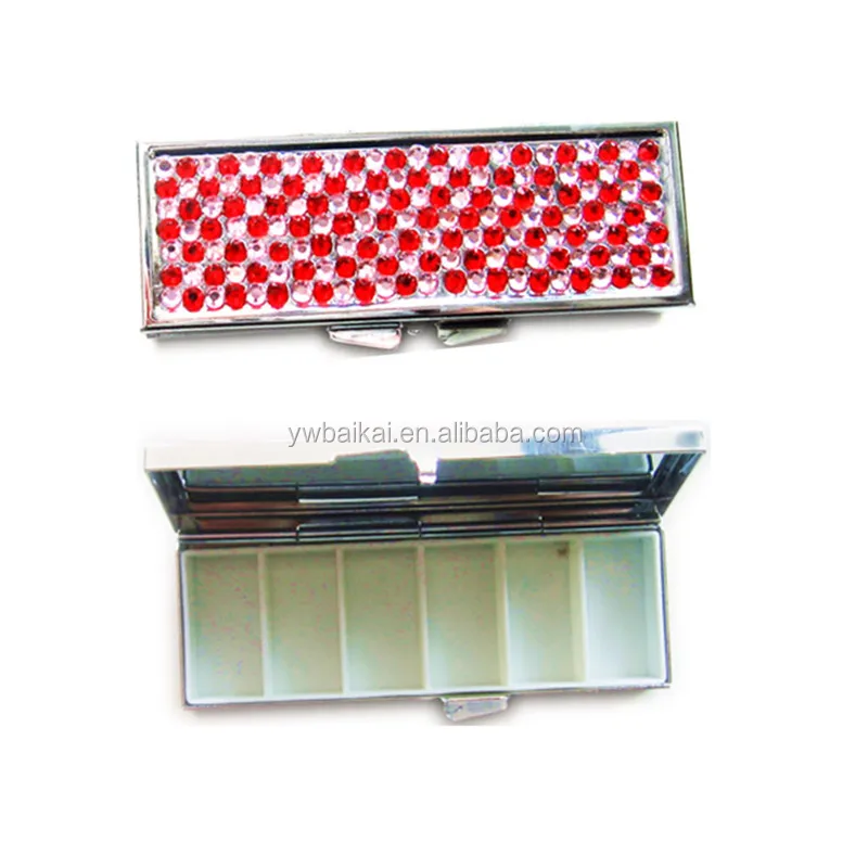 Portable Bling Pill Box Medicine Dispenser Storage Bottle Waterproof Pill Case Container Pill Holder With Keychain Outdoor Using