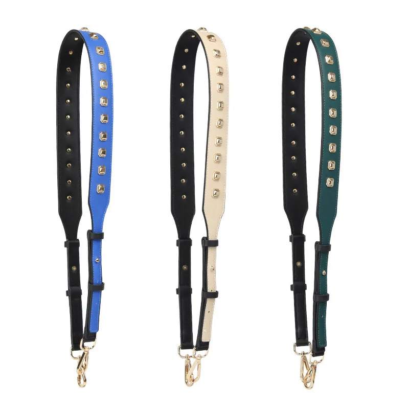 2020 new fashion rivet pu bag strap adjustable shoulder bag strap