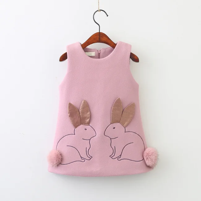 
PHB13628 Cartoon Bunny Design Kids Asian Style Dress 