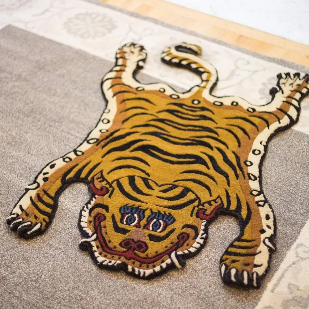 Tiger Skin Hand Tufted Rug and King Of The Forest Carpet