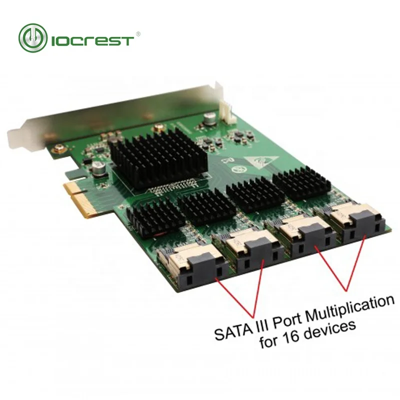 IOCREST 16 Port SATA 6G PCI express 2.0 x4 SATA Controller Card