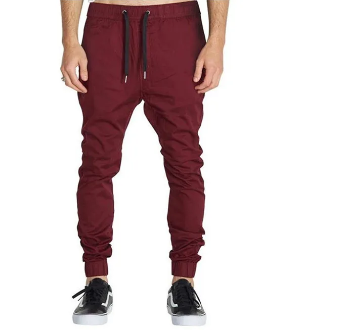 Wholesale Men Twill Chino Cargo Baggy Sweatpants Slim Fit Jogger Pants