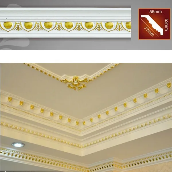 Interir Decoration PU Carving Cornice Moulding