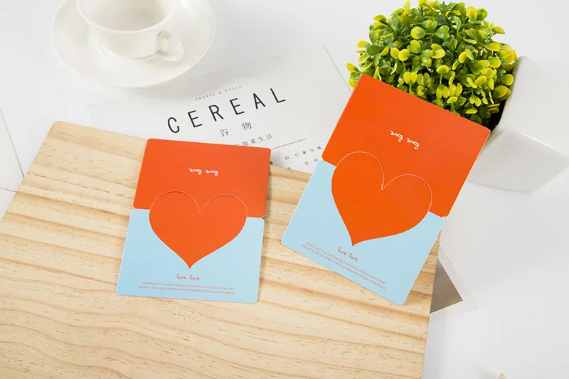 Valentine Cards Heart Pattern Love Cards Romantic Greeting Cards with Red Envelopes For Valentines Day