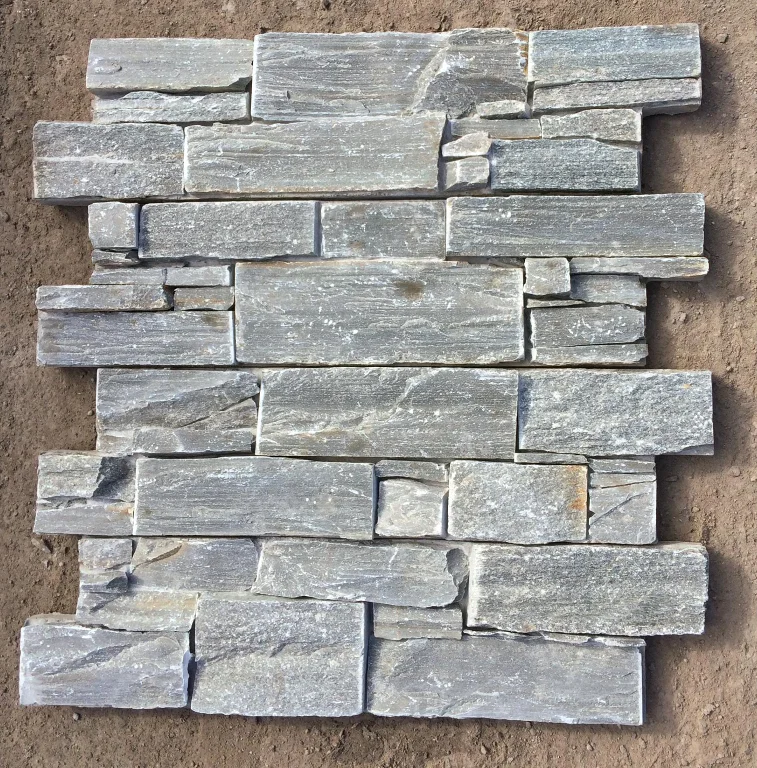
Exterior home stone facades gray stone cladding backsplash cement back 610x150mm 