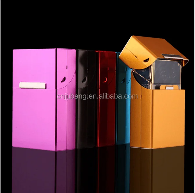 Colorful Aluminum Cigar Cigarette Tobacco Holder Storage Case Pocket Box / aluminium metal cigarette box