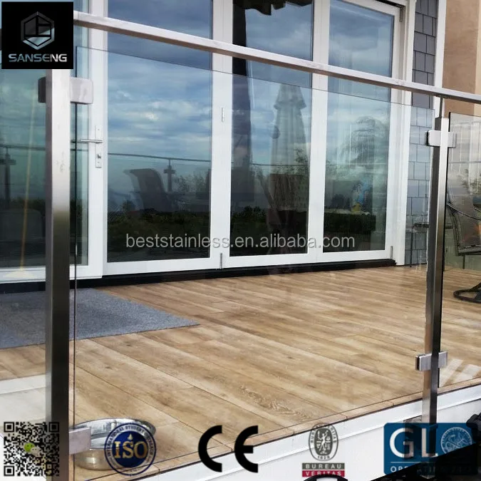 Stainless Steel Square Pipe/Tube Glass Railing Design