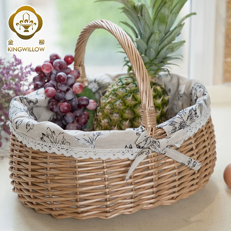 Big promotion 2021 handmade basket wicker woven storage basket picnic basket with handle