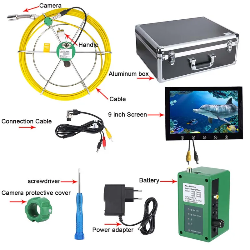 
video pipe inspect camera Waterproof Drain Pipe Sewer Inspection Camera System 9