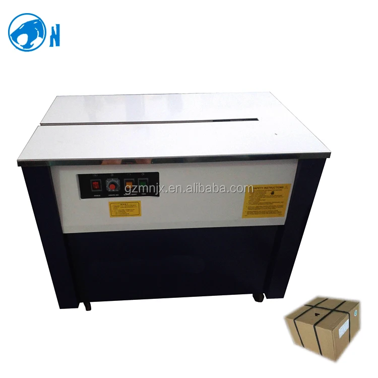 Guangzhou MingNa transpak pp packing slipper banknote carton pp strap pressure type plasticpet strap machine