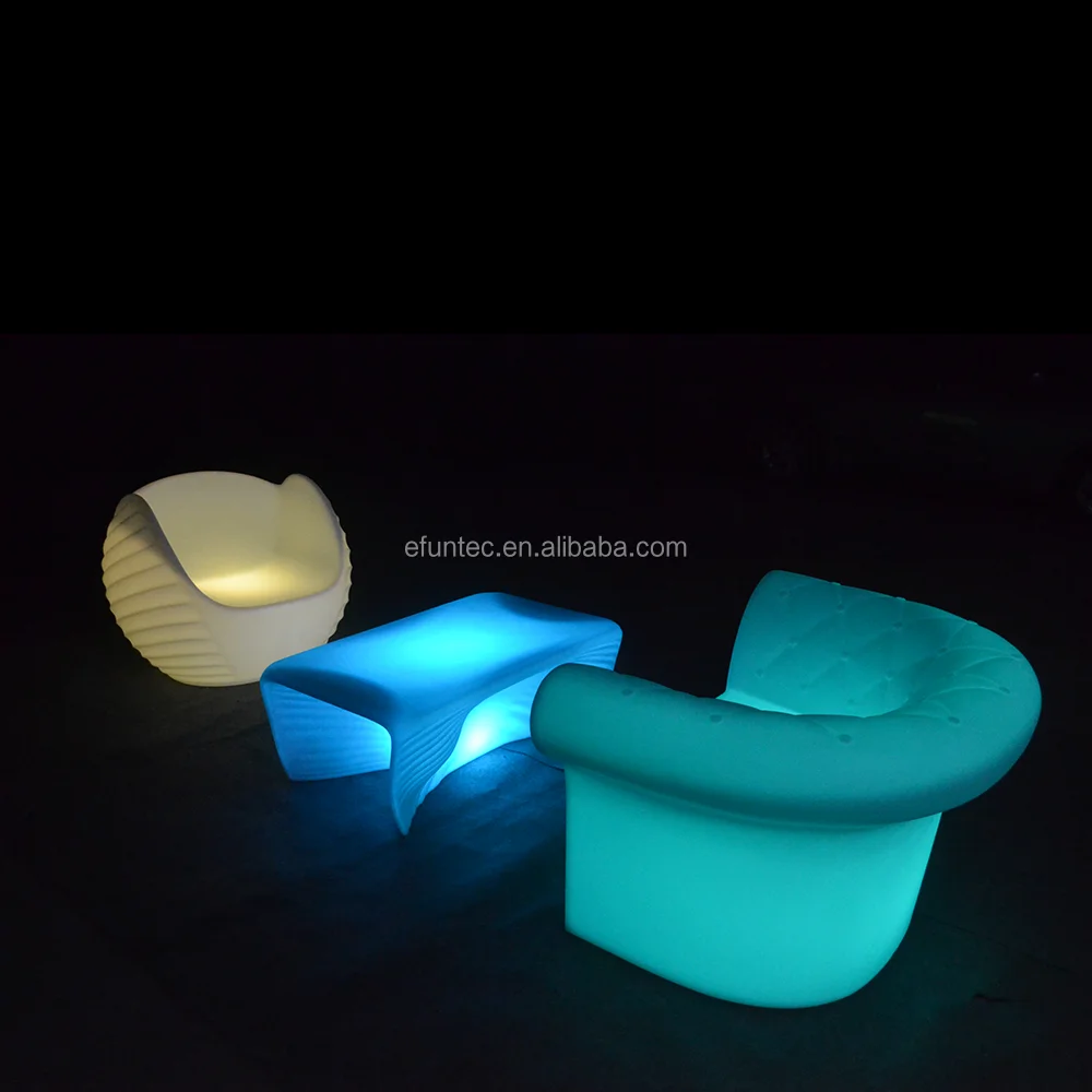 New Design Factory price colors changing bar furniture illuminated light up party sofa curved lounge seating led bar sofa