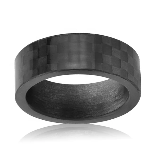 Simple 100% Pure Carbon Fiber Ring Blank Forged Black Carbon Fiber Jewelry