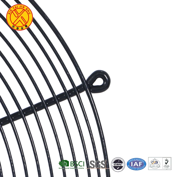 Высокое качество водонепроницаемый круглый черный хромированный охлаждающий вентилятор крышка проволочная сетка конденсаторный