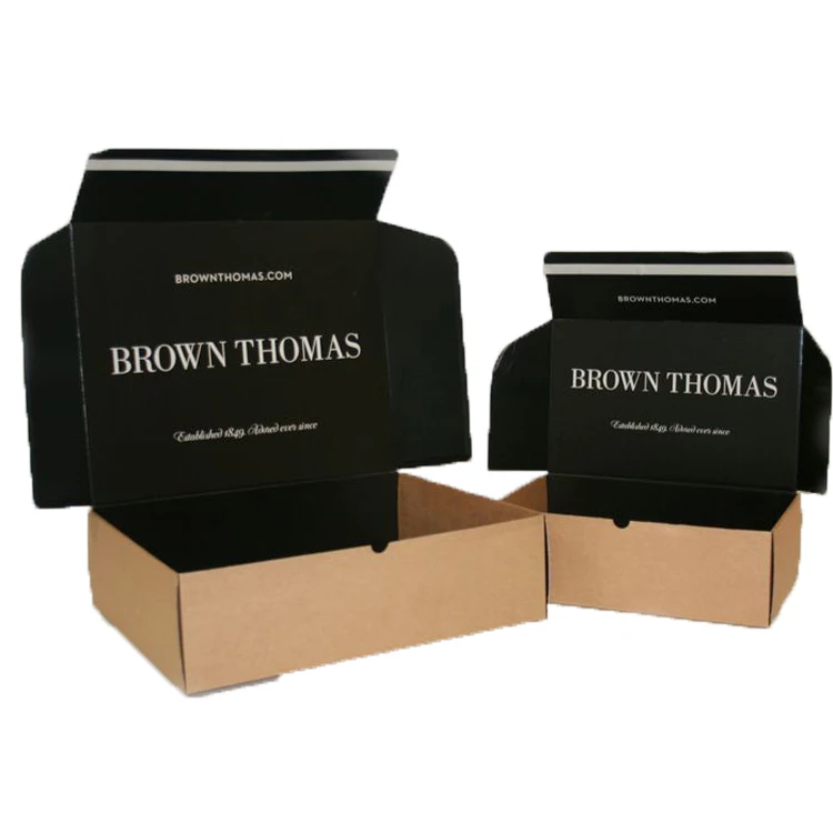 Custom full color inside printed kraft corrugated paper folding mailer box e flute shipping packaging gift boxes with your logo