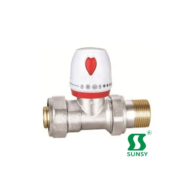 China Yuhuan factory shunshui sunsy BSPP BSPT NPT forged female PPR Brass straight type temperature control valve manually